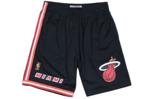 Mitchell & Ness NBA Swingman Shorts Miami Heat Road 1996-97 'Black Red'