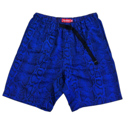 Supreme Snakeskin Belted Shorts 'Blue'