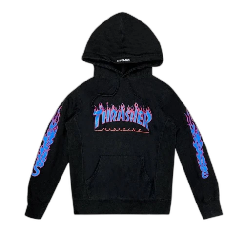 Supreme x Thrasher Flame Hoodie 'Black'