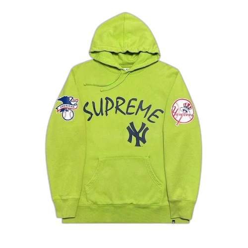 Supreme Yankees Hooded Sweatshirt 'Lime Green'