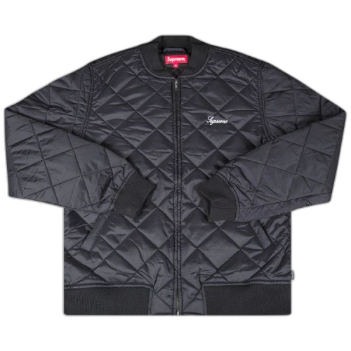 Supreme Sequin Patch Quilted Bomber Jacket 'Black'