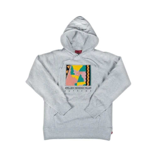 Supreme x Mendini Hooded Sweatshirt 'Grey'