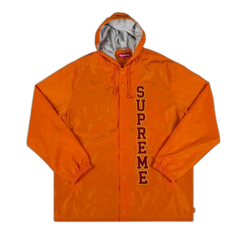 Supreme Vertical Logo Hooded Coaches Jacket 'Orange'
