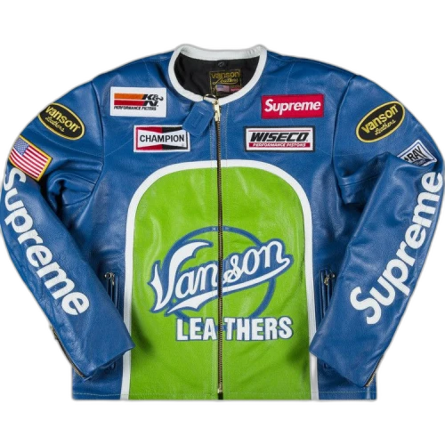 Supreme x Vanson Leather Star Jacket 'Royal Blue'