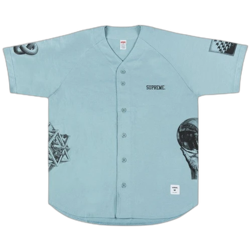 Supreme M.C. Escher Cotton Baseball Jersey 'Slate'