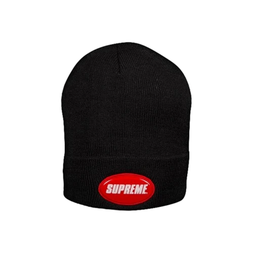 Supreme Rubber Patch Beanie 'Black'