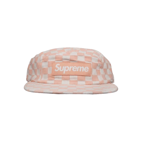 Supreme Checkerboard Camp Cap 'Peach'