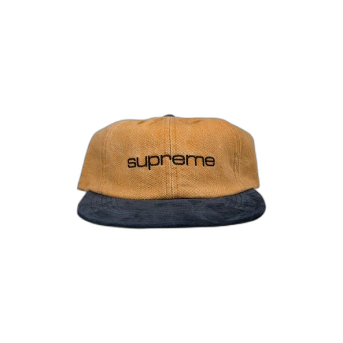 Supreme Denim Suede Compact Logo 6-Panel 'Gold'
