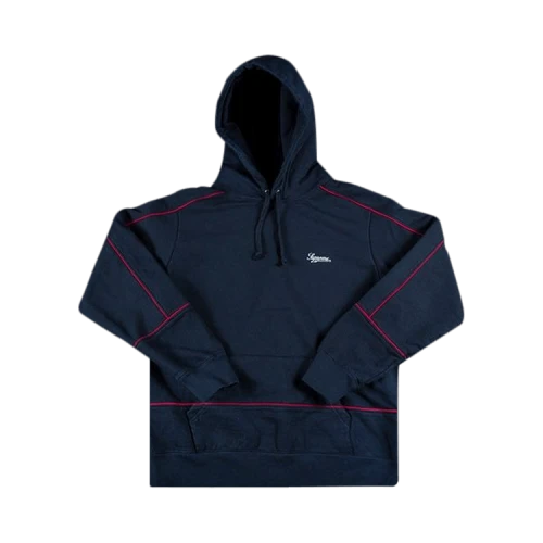 Supreme Piping Hooded Sweatshirt 'Navy'