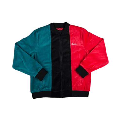 Supreme Velour Zip Up Sweatshirt 'Black'