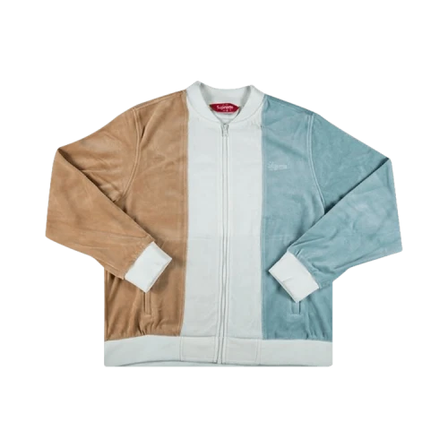 Supreme Velour Zip Up Sweatshirt 'Tan'