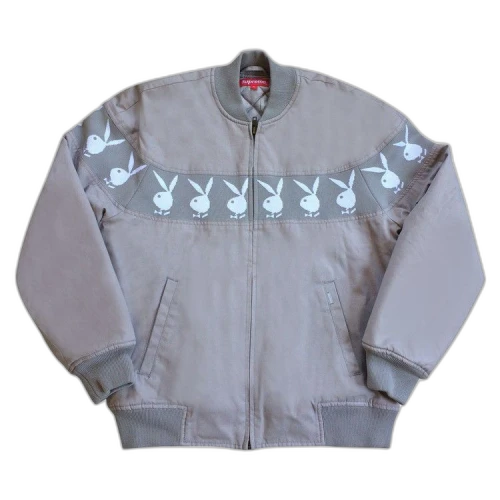Supreme x Playboy Crew Jacket 'Grey'