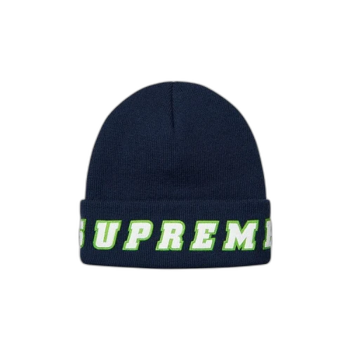 Supreme Felt Logo Beanie 'Navy'