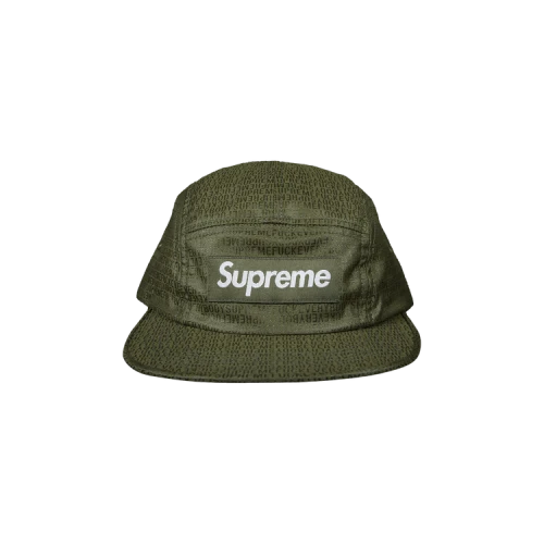 Supreme Fuck Everybody Jacquard Camp Cap 'Olive'