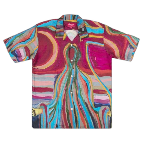 Supreme Reaper Rayon Short-Sleeve Shirt 'Burgundy'