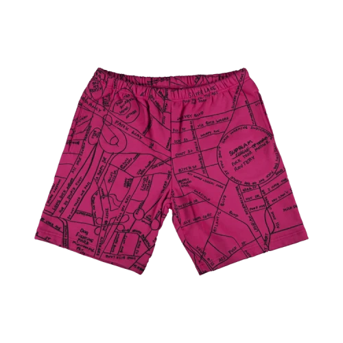 Supreme Gonz Embroidered Map Sweatshort 'Magenta'