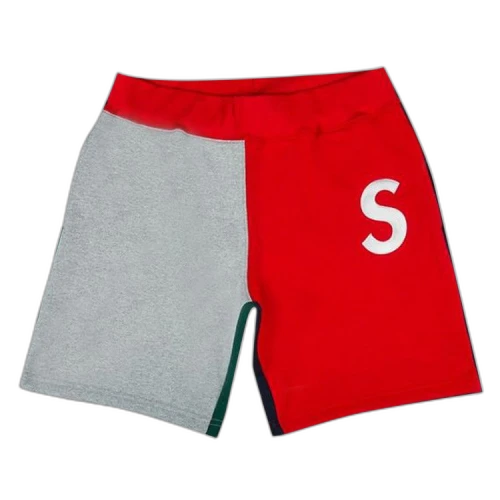 Supreme S Logo Colorblocked Sweatshort 'Red'