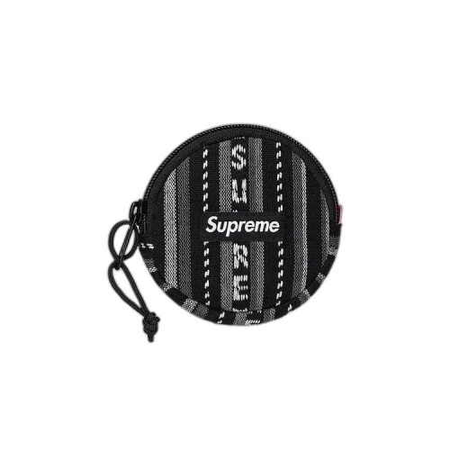 Supreme Woven Stripe Coin Pouch 'Black'