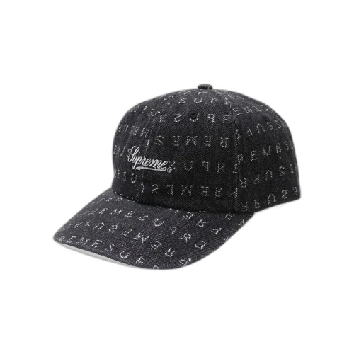 Supreme Jacquard Logos Denim Six-Panel 'Black'