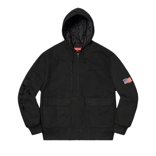 Supreme Canvas Hooded Work Jacket 'Black'