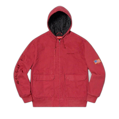 Supreme Canvas Hooded Work Jacket 'Red'