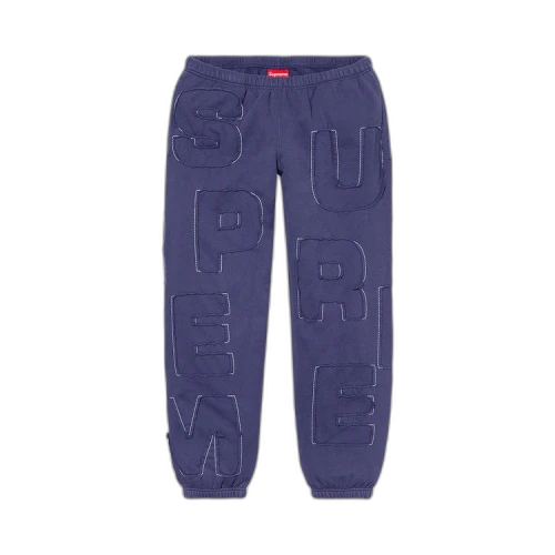 Supreme Cutout Letters Sweatpants 'Washed Navy'
