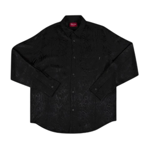 Supreme Snakeskin Jacquard Shirt 'Black'