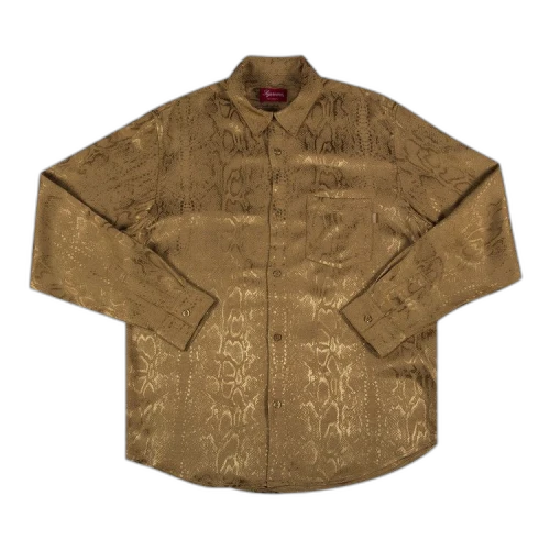 Supreme Snakeskin Jacquard Shirt 'Gold'