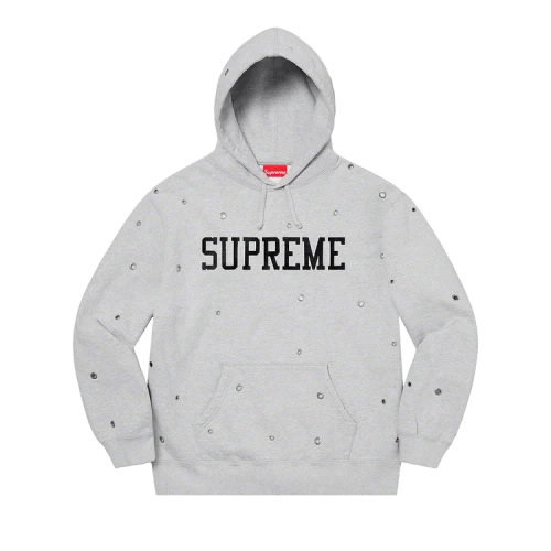 Supreme Eyelet Hooded Sweatshirt 'Heather Grey'