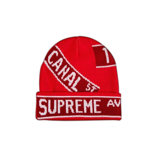 Supreme Street Signs Beanie 'Red'