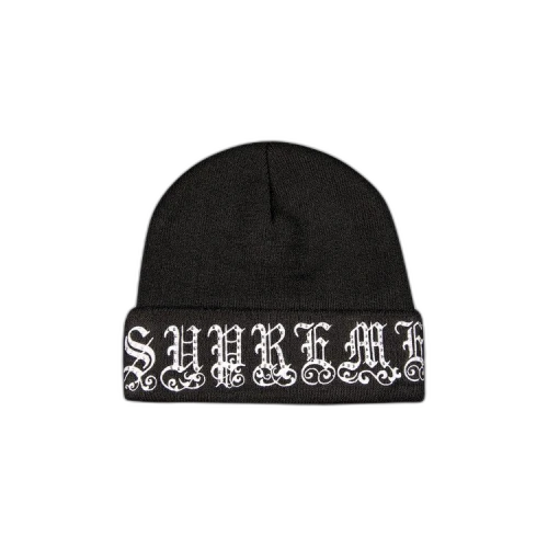 Supreme Old English Rhinestone Beanie 'Black'