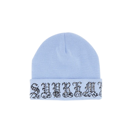 Supreme Old English Rhinestone Beanie 'Light Slate'