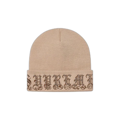 Supreme Old English Rhinestone Beanie 'Tan'