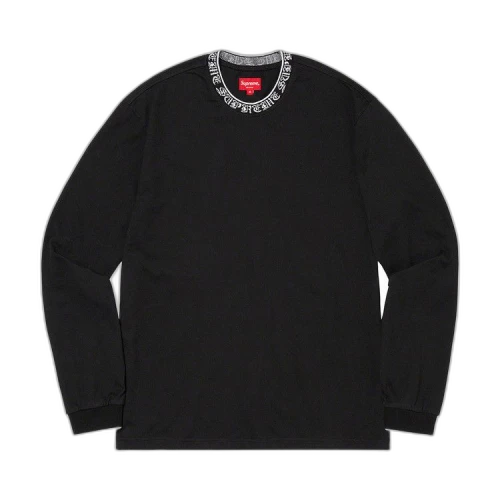 Supreme Old English Collar Logo Long-Sleeve Top 'Black'
