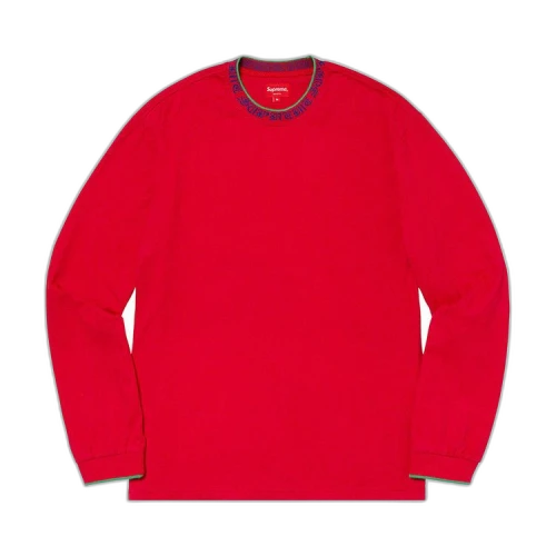 Supreme Old English Collar Logo Long-Sleeve Top 'Red'