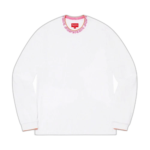 Supreme Old English Collar Logo Long-Sleeve Top 'White'
