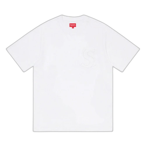 Supreme Laser Cut S Logo Pocket Tee 'White'