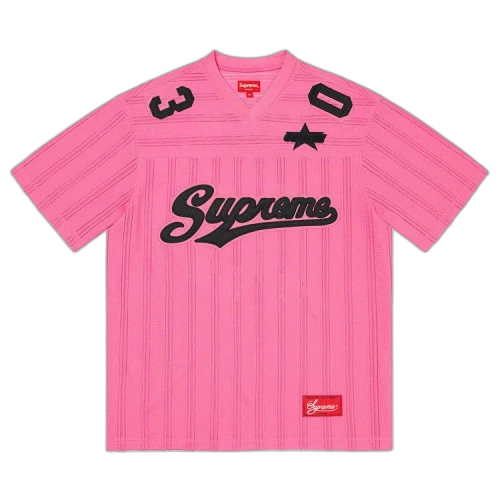 Supreme Mesh Stripe Football Jersey 'Pink'