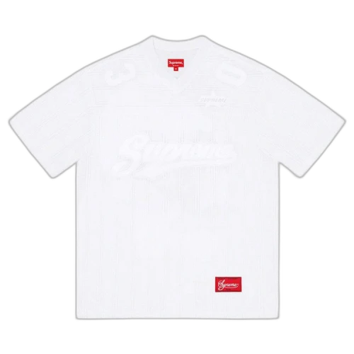 Supreme Mesh Stripe Football Jersey 'White'