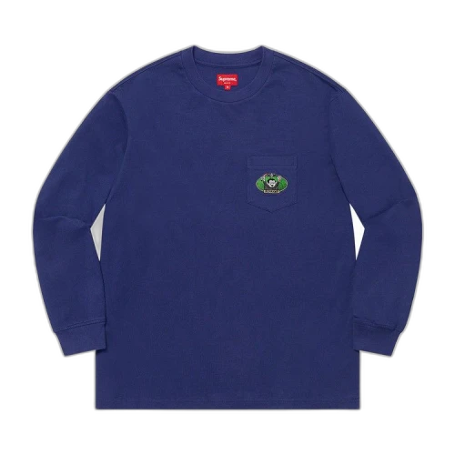 Supreme Vampire Boy Long-Sleeve Pocket Tee 'Washed Navy'