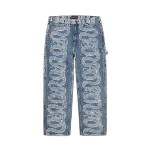 Supreme x Hysteric Glamour Snake Double Knee Painter Pant 'Blue'