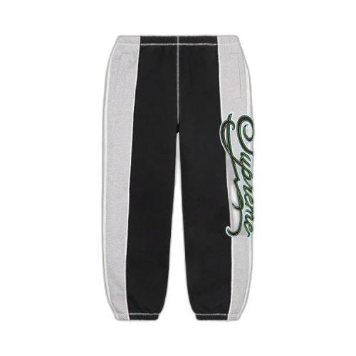 Supreme Paneled Script Sweatpant 'Black'