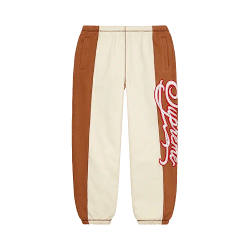 Supreme Paneled Script Sweatpant 'Natural'