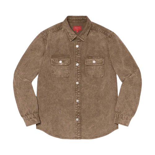 Supreme Washed Corduroy Shirt 'Brown'