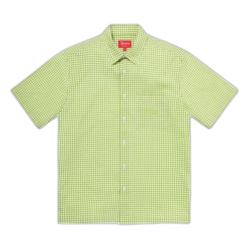 Supreme Gingham Short-Sleeve Shirt 'Lime'