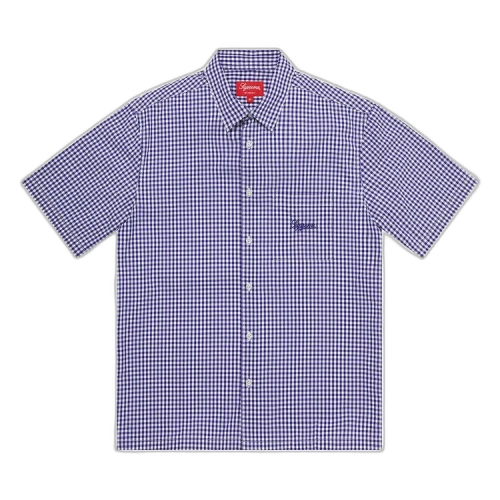 Supreme Gingham Short-Sleeve Shirt 'Navy'