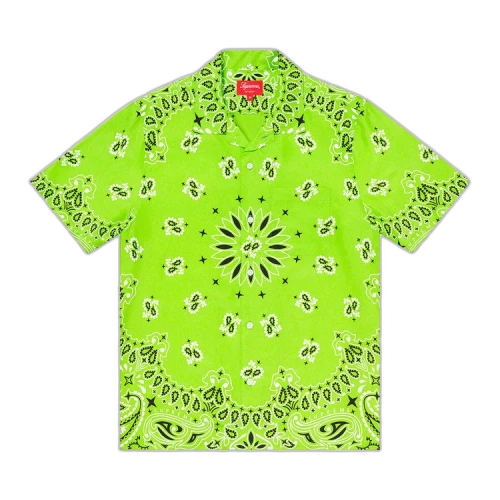 Supreme Bandana Silk Short-Sleeve Shirt 'Bright Green'