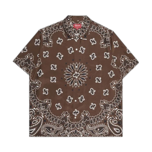 Supreme Bandana Silk Short-Sleeve Shirt 'Brown'
