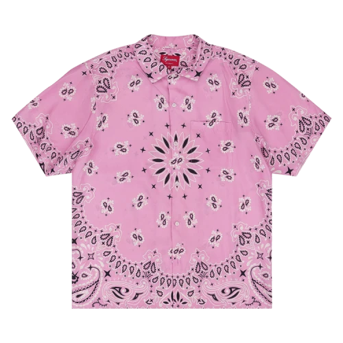 Supreme Bandana Silk Short-Sleeve Shirt 'Pink'