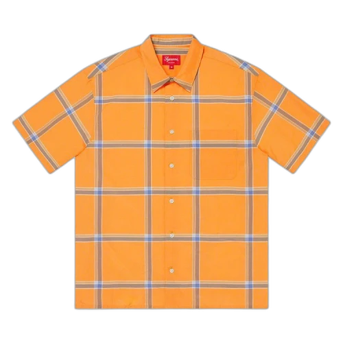 Supreme Lightweight Plaid Short-Sleeve Shirt 'Orange'
